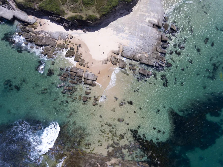 Rocky cove and clear water on the Central Coast